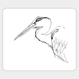 Heron Drawing Sticker